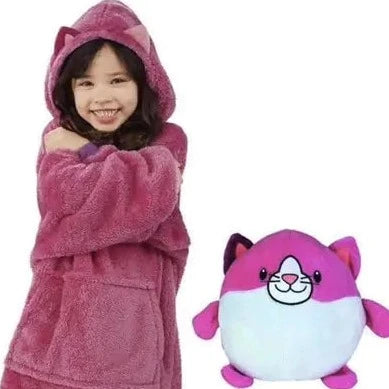 Soft Plush Kids Pets Blanket Hoodie