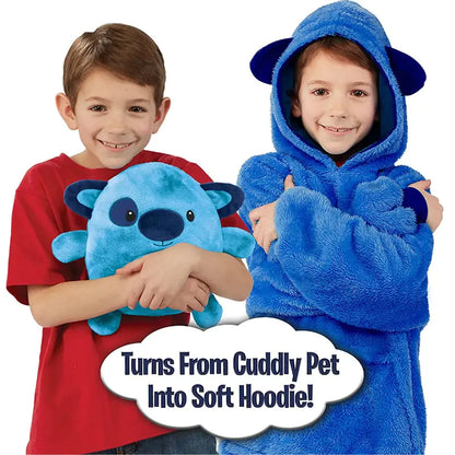 Soft Plush Kids Pets Blanket Hoodie
